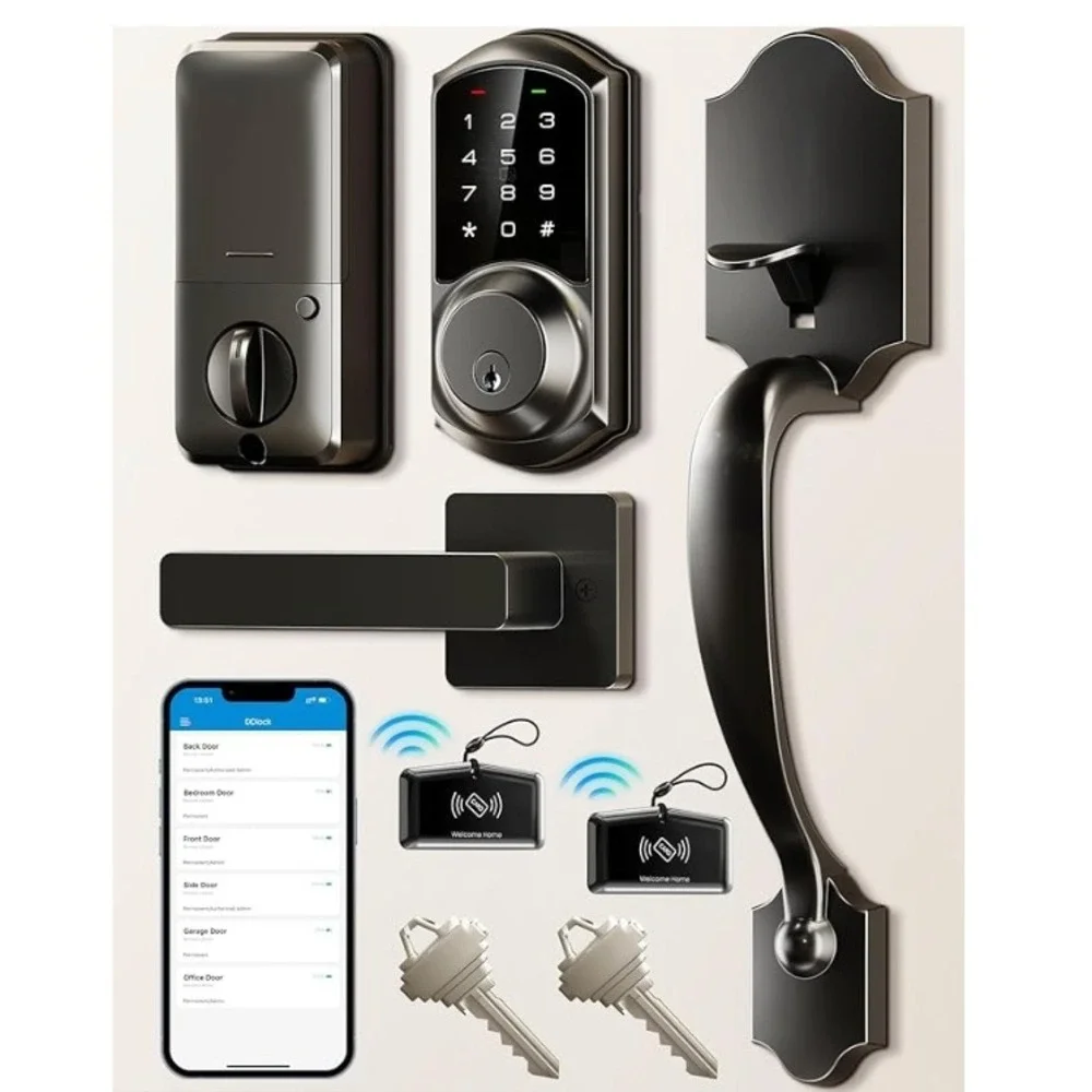 Veise VE06 H Smart Door Lock Set App Control Keyless Entry Deadbolt Matte Black - Picture 2 of 6